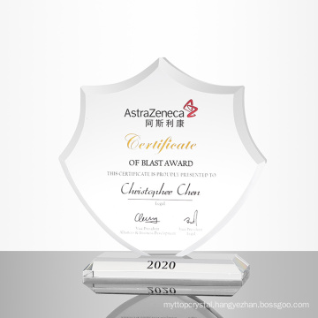 2021 New Design Cheap Blank Plaque Crystal Award Trophy